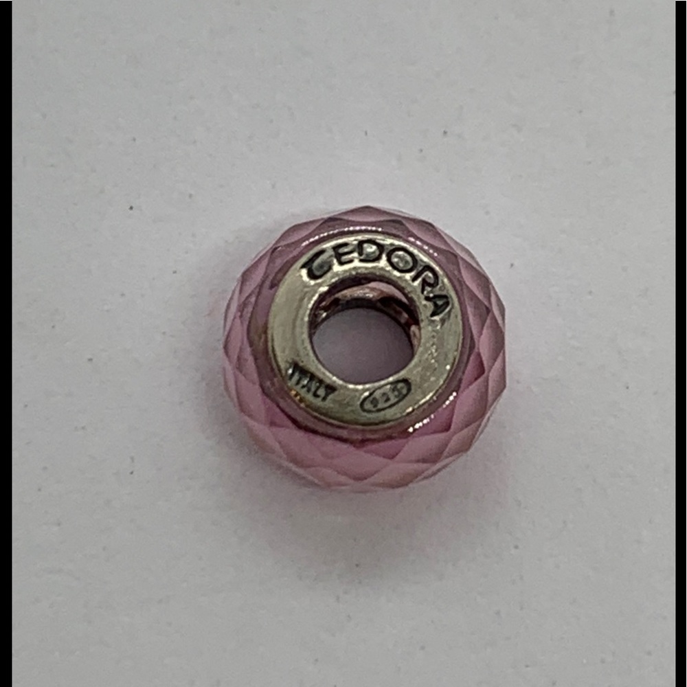 3 Charm Beads: 2 Glitter & Pink Sterling Italy - Picture 4 of 6